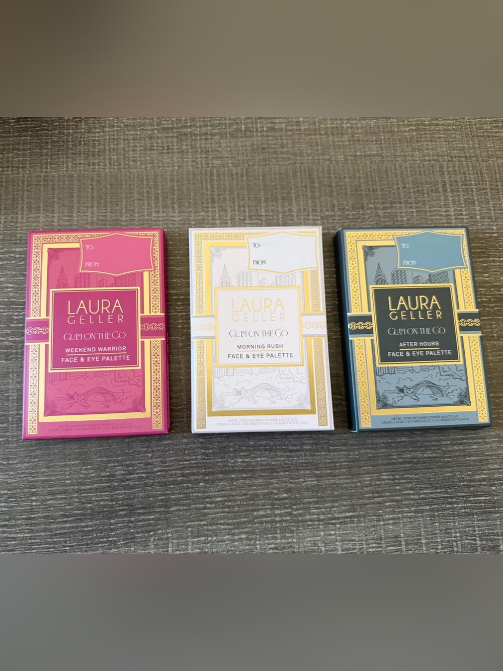 Laura Geller Face & Eye Palette Set – Pink, White, Blue/Gray